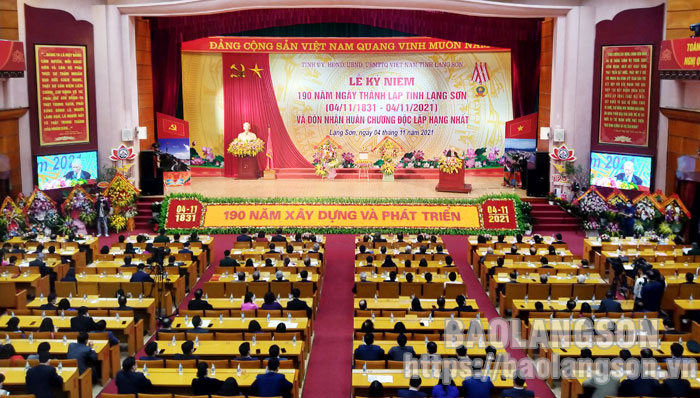 Lạng Sơn long trọng tổ chức kỷ niệm 190 năm ngày thành lập tỉnh và đón nhận Huân chương Độc lập hạng Nhất