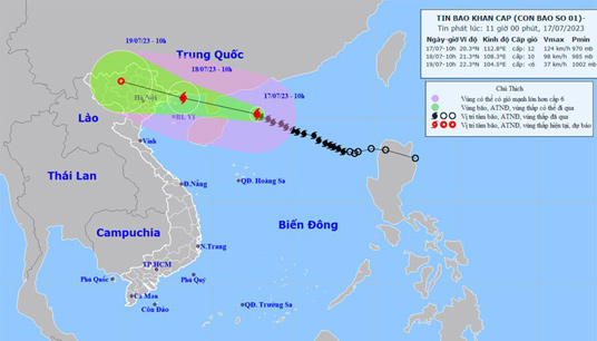 CÔNG ĐIỆN Số 02: Về việc tập trung ứng phó cơn bão số 01 năm 2023 (bão TALIM)