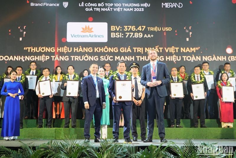 Vietnam Airlines đạt Thương hiệu hàng không giá trị nhất Việt Nam