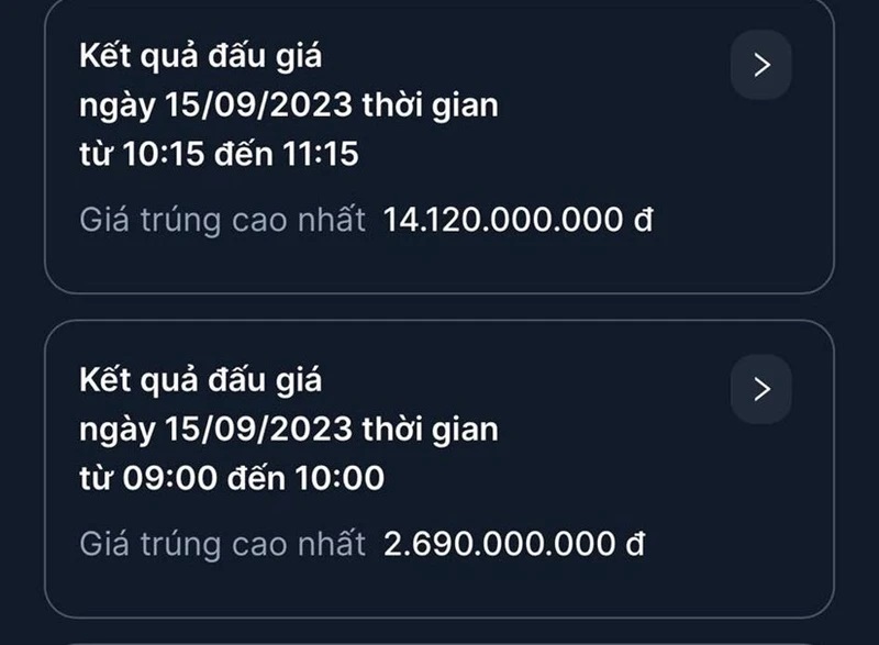 Biển ngũ quý 5 Hà Nội có giá 14,12 tỷ đồng trong phiên đấu giá đầu tiên