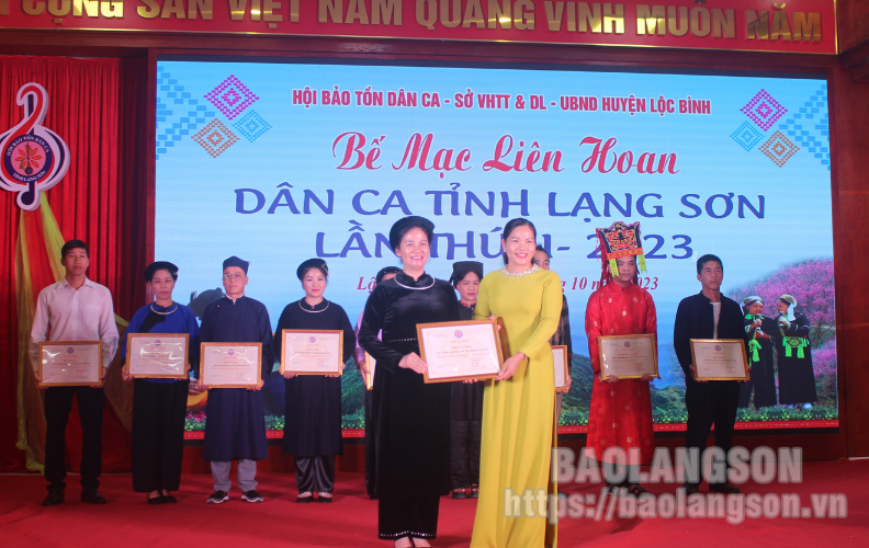 Thành phố Lạng Sơn đoạt giải nhất tại Liên hoan dân ca tỉnh lần thứ II