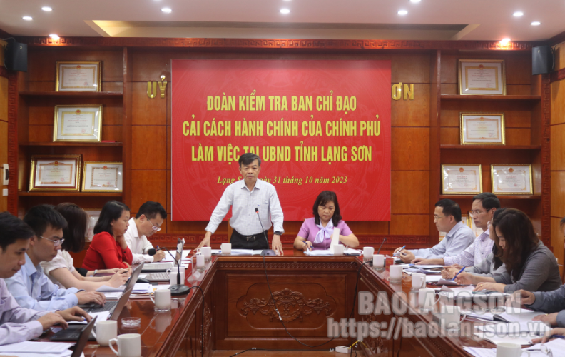 Đoàn Kiểm tra của Ban Chỉ đạo cải cách hành chính của Chính phủ làm việc tại tỉnh Lạng Sơn
