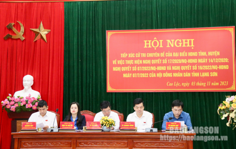 Tổ đại biểu HĐND tỉnh tiếp xúc cử tri theo chuyên đề về việc thực hiện 3 nghị quyết của HĐND tỉnh tại huyện Cao Lộc
