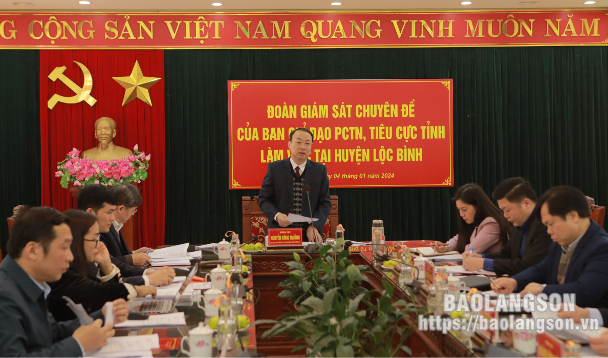 Ban Chỉ đạo phòng, chống tham nhũng, tiêu cực tỉnh làm việc tại huyện Lộc Bình