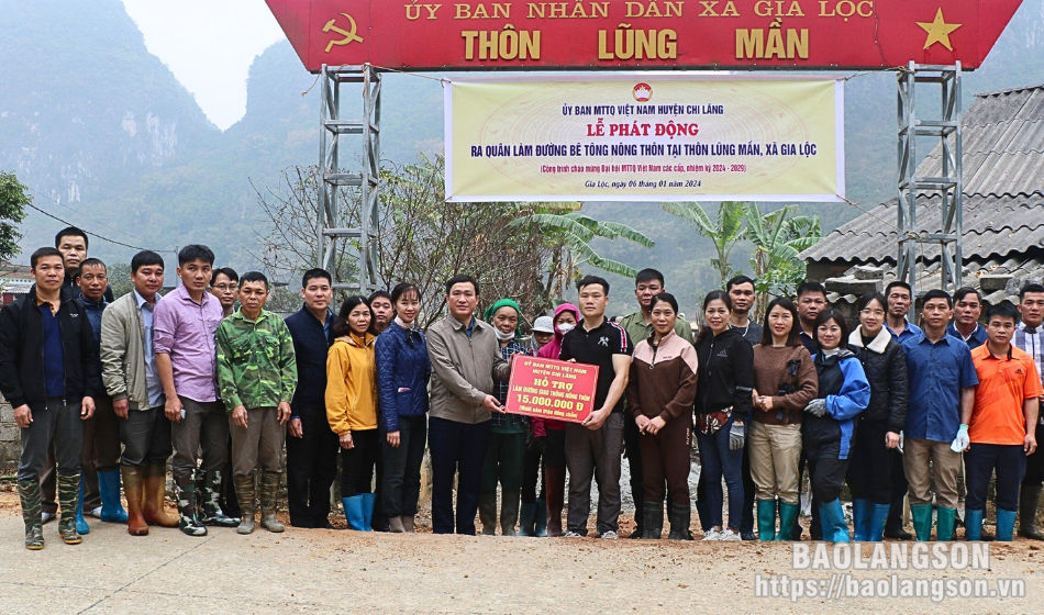 Ủy ban MTTQ huyện Chi Lăng ra quân thực hiện công trình chào mừng đại hội MTTQ các cấp